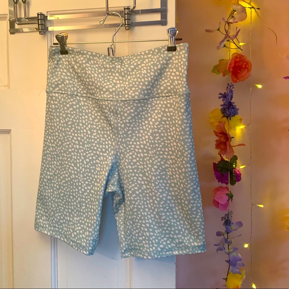 Teal Polka Dot Bike Shorts!